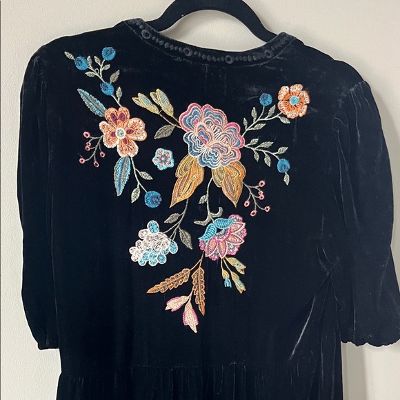 Johnny Was Black Dress with Floral Embroidery - Picture 3 of 7